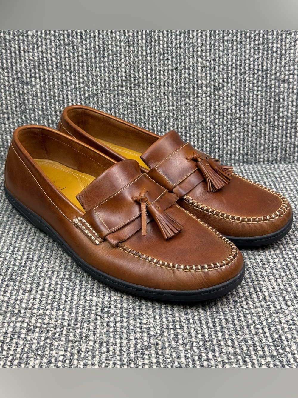 Cole Haan Pinch Tassel Loafers Mens 10 M Brown Leather C07931 Dress Shoes READ
